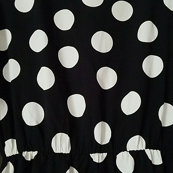 Vintage 80s Polka Dot Pin Up Style Shirtwaist Dress Medium - Picture 5 of 7